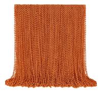 YAXINRUI 144 PCS Orange Bead Necklace, Orange Mardi Gras Beads, 33 Inch Halloween Beads Necklaces for Mardi Gras Christmas Halloween Festive Events