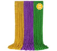 YAXINRUI 24 PCS Bead Necklaces, Christmas Bead Necklaces, 33inch, Plastic, plastic