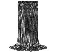 YAXINRUI 24 PCS Black Bead Necklaces, Black Mardi Gras Beads, Halloween Beads Necklaces, New Year Eve Necklaces, 33 Inch Black Beaded Necklaces for Mardi Gras Christmas Halloween Festive Events