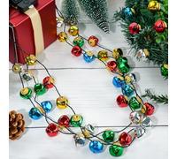 YAXINRUI 3 PCS Christmas Light up Necklace, Bells Light up Christmas Necklace Accessories, 3 Modes Xmas Jingle Bells Christmas Glow Necklaces for Ugly Sweater New Year Xmas Party Favor