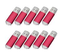 Fenglangrong 10 Pack Flash Drive 2GB USB Sticks, USB 2.0 Thumb Drives Bulk Flash Drive Pack 2GB Pendrive USB Memory Stick Zip Drive USB Sticks 10 Pack Red