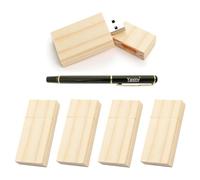 Yaxiny 5-Pack 4GB USB Flash Drive Maple Wood 2.0 USB Flash Drive Memory Stick Data Storage Pendrive Disk