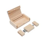 Yaxiny Maple Wood Box USB C Flash Drive 128GB 1 Pieces, OTG USB C Pen Drive, USB 2.0 and USB C Flash Drive, Type C Memory Stick for USB A+USB C Android Smartphone