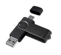 Yaxiny USB C Flash Drive 32GB 1 Pieces, OTG USB C Pen Drive, USB 2.0 and USB C Flash Drive, Type C Memory Stick for USB USB C Android Smartphone Metal Black
