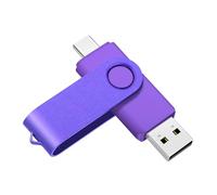 Yaxiny USB C Flash Drive 64GB 1 Pieces, OTG USB C Pen Drive, USB 2.0 and USB C Flash Drive, Type C Memory Stick for USB USB C Android Smartphone Metal Purple