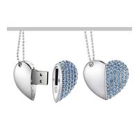 Yaxiny USB Flash Drives, USB Keys 64GB Premium Waterproof Heart Diamond High Speed USB 2.0 Data, Flash Memory Drive Disk Pen Drive 1 Pcs Blue