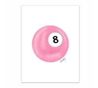 YAXZLWR Vintage Pool Ball Poster, Trendy Lucky Girly 8 Ball Wall Art, Preppy Pictures Pink Print, Y2k Aesthetic Canvas Painting for Room Decor Apartment Dorm 12x16 in Unframed