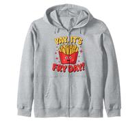 Yay It's Fry Day French Fries Graphic Adults Kids Zip Hoodie