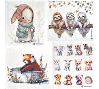 YAY NOVELTY Swedish Dishcloths - 12 Pack | Made in Germany | Ultra-Absorbent, Reusable Cellulose Sponge Cloths for Kitchen | No-Odor, Eco-Friendly Cleaning Wipes | Water-Based Ink | Animals