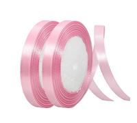 YaYaFunFun 10mm Satin Ribbons, Pink, 2x22m, Wedding, Formal Events, Polyester Satin, Polyester, Contemporary, 2 Counts, Ideal for Gift Wrapping, Wedding Invitations, Bridal Bouquets, DIY Crafts