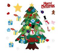 yayafunfun DIY Felt Christmas Tree for Kids Toddler,3.28ft Interactive Montessori Funny Felt Christmas Tree Decorations,Green Xmas Tree with 32 Ornaments for Xmas Gifts Home Door Wall Window Hanging