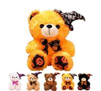 Yayafunfun Halloween Teddy Bear Plush Toy - 23cm Cute Stuffed Doll for Kids, Soft Cuddly Collection for Home Decor - Yellow