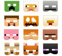 yayafunfun Mine-craft Masks for Party Bag Fillers,12Pcs MC Masks Dress Up Cosplay Mask,Costumes Favors Children for Boy Girl Masquerade Birthday Holloween Xmas Party Supplies
