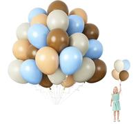 yayafunfun Retro Sand White Blue Party Balloons, 60pcs 12Inch Thick Latex Balloons Set for Wedding, Bridal, Baby Shower, Birthday Party Decorations