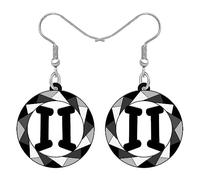 YAYAKO Acrylic Signs Of The Zodiac Earrings Jewelry 12 Constellations Dangle Earrings for Women Girls Beast Birthday Gifts Charms (Gemini May-23/Jun-23)