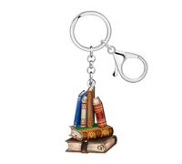 YAYAKO Acrylic Vintage Book Keychain Accessories Bookish Gifts for Readers Book Lovers Bookworm Librarian Women Purse Charms (Coffee)