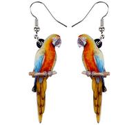 YAYAKO Blue Parrot Earrings Acrylic Cute Bird Dangle Jewellery Birthday Gifts for Women Girls Charms Scarlet Macaw Party Decorations (Lemon)