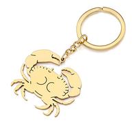 YAYAKO Cute Crab Keychain Gifts for Women Girls Stainless Steel Car Key Wallet Accessories Ocean Animals Keyrings Charms (18K Gold)