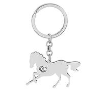 YAYAKO Fun Horse Keychains for Women Girls Gifts Novelty Stainless Steel Keyring Car Key Purse Charms Metal Decorations (Silver C)