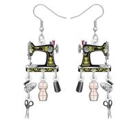 YAYAKO Sewing Gifts Vintage Sewing Machine Earrings Dangling Handmade Jewellery 90s Nostalgia Gifts for Quilters Women Seamstress Nostalgic 80s 70s Accessories (Grey)