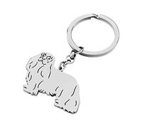 YAYAKO Stainless Steel Dog Keychain Wallet Car Key Keyring Jewellery Pets Dog Lovers Gifts for Women Girls Dog Key Chain (Silver Plated Cavalier King Charles Spaniel Keychain)