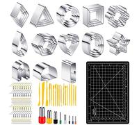 Yayatty 156 Pcs Polymer Clay Cutters for Earrings, 33 Clay Earring Cutters with Earring Cards, Clay Tools for Polymer Clay Jewelry Making