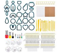 Yayatty 312 PCS Polymer Clay Cutters Set, 24 Shapes Earring Cutters With Accessories, Pattern Cutting Molds, Plastic Cutters for Jewelry Making