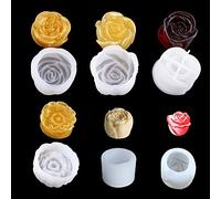Yayatty 6 PCS 3D Flower Silicone Molds Set for Resin, Candle, Soap - Crystal Rose Epoxy Molds for Handmade Crafts
