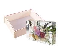 Yayatty Rectangle Silicone Resin Molds, Large Silicone Molds for Resin, Rectangle Bookends Resin Molds with Wooden Support for Flowers Preservation, Books, Home Décor