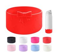 YAYAYOUNG Bow Silicone Boot for Owala 32oz Water Bottle,Anti-Slip Protective Sleeve Bottom Bumper Protector for FreeSip, Twist, and Flip Stainless Steel Water Bottles Accessories-Red