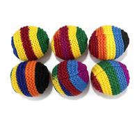 YAYAYOUNG Crochet Hacky Footbag Sack Balls Set, Random Colors Professional Sand Filled Footbag, Durable Knitted Juggling Kick Sack for Outdoor Games, Party & Skill Training, 6 Pack