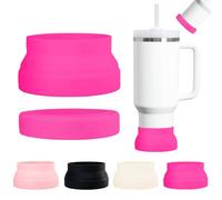 YAYAYOUNG Foldable Silicone Boot for StanleyTumbler 20-40oz& Owala Water Bottle 24oz& IceFlow 20oz 30oz& Hydroflask Water Bottle 12-24oz Anti-Slip Sleeve for Stanley Cup Accessories-Rose