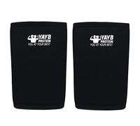 YAYB Protein 7mm Power Elbow Sleeves (Pair)-Powerlifting, Strongman, Weight Lifting,Bodybuilding Single Seam Reinforced Stitching For Best Compression/longevity-Next Gen Neoprene-Support (Large)