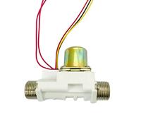 YAYDAFSHSAI Pressure Sensor, Brass Water Hall Effect Flow Sensor Valve G1/2 65x35x30mm 12V/24V 1-30L/min 100C Mount(12V)
