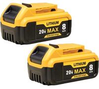 YAYETUR 2Packs 8000mAh DCB206 Replacement for Dewalt 20V Max Battery Lithium ion Compatible with Dewalt Battery DCB206 DCB201 DCB203 DCB207 DCB205 DCB204 Series Power Tools
