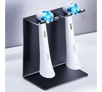 YAYINLI Electric Toothbrush Head Holder, Toothbrush Holders Wall Mounted for Bathroom, Metal Toothbrush Holder Organiser, Tooth Brush Holder Self Adhesive Non Screw or Tabletop (Black)