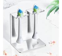 YAYINLI Electric Toothbrush Head Holder, Toothbrush Holders Wall Mounted for Bathroom, Metal Toothbrush Holder Organiser, Tooth Brush Holder Self Adhesive Non Screw or Tabletop (Silver)
