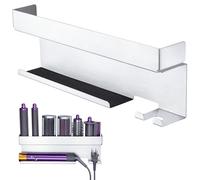 YAYINLI Hair Dryer Holder Wall Mount, Hairdryer Holder for 7 in 1 Curling Iron Styler Accessories, Hair Dryer And Straightener Holder, Stainless Steel Hairdryer Stand Station, Hair Tools Organiser