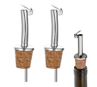 YAYNO 2 Pieces Shot Pourer Shot Bottle Pourer One Straight Opening and Curved Mouth Oil Pourer Pourer Cap for Oil and Vinegar Bottles with Natural Cork