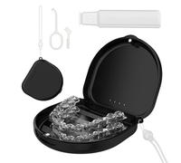 YAYNO Dental Device Holder Orthodontic Box Dental Bite Holder Portable Denture Case with Aligner Picking Tools Chewies & Brush, for Aligner