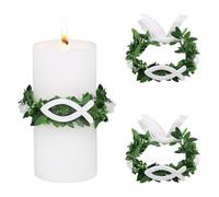 YAYNO Pack of 2 Communion Candles Drip Protection Candle Drop Protection Drip Protection Christening Candles Drip Protection Candle Wreath Christening Candles White Christening Fish Decoration Drip