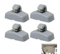 YAYNO Pack of 4 Car Mount Sun Visor Grey Sun Visor Hook Clip Compatible with VW Caddy Golf Mk4 Sharan Passat Polo Amarok Transporter T5 Touran Seat Ibiza Leon Superb Skoda Fabia Octavia