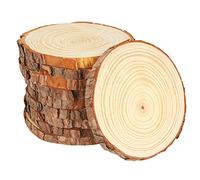 YAYODS 10PCS 14-16cm Natural Wood Slices, Unfinished Wooden Log Circles, Multi-Purpose 14-16cm Wooden Discs for DIY Crafts, Wedding Decorations, Christmas Ornaments