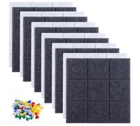YAYODS 12 Pcs Felt Board Tiles, 30x30cm Self Adhesive Pin Board with 50pcs Pins, Bulletin Board Felt Notice Board for Home, Office, Bedrooms, Wall, (Dark Grey &Light Grey, Each 6)