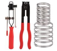 YAYODS 12CV Boot Clamp Pliers, 2 Ear Boot Tie Pliers and 10 CV Boot Clamps(5 Large and 5 Small), Auto CV Hose Joint Boot Clamps, Repair Accessories Tool for Car Truck SUV
