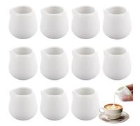 YAYODS 12Pcs Small Milk Jug, 110ml Ceramic Milk Jug, White Gravy Jug Sauce Pots, Sugar Pot, Mini Milk Pouring Jug for offee Milk Tea Sauces, Suitable for Home Kitchen Office Coffee Bar