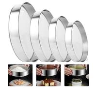 YAYODS 15/20/25/30 cm Flour Sieve Stainless Steel - 4 Pieces 60 Mesh Flour Sieve Fine Mesh Sieve - Powdered Sugar Mill Pollen Sieve Fine Sieve Dry - Hash Sieve Kitchen Sieve Stainless Steel - Strainer