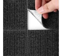 YAYODS 24 Pcs Self Adhesive Carpet Tiles, 30 x 30 cm Dark Grey Polyester Carpet Squares, Glue-Free Self-Gripping Floor Tiles, 4.02 mm Modular Carpet Tiles for Bedroom, Living Room and Office