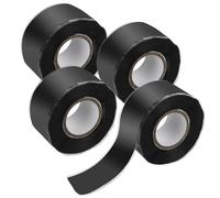 YAYODS 4 Pcs Self Fusing Silicone Tape, Multi-Purpose Plumbers Tape, Electrical Insulation Tape Self Amalgamating Repair Tape, Waterproof Pipe Leak Seal Tape (25mm x 3M, Black)