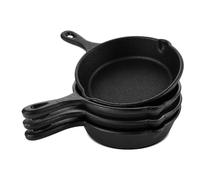 YAYODS 4 Pcs Small Cast Iron Pan, 4 Inch Mini Cast Iron Skillet with Spouts for Stove, Heavy Duty Nonstick Skillet Frying Pan for Oven, Grill Safe